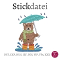 Stickdatei Pfützenbär Vollstickdatei Bär