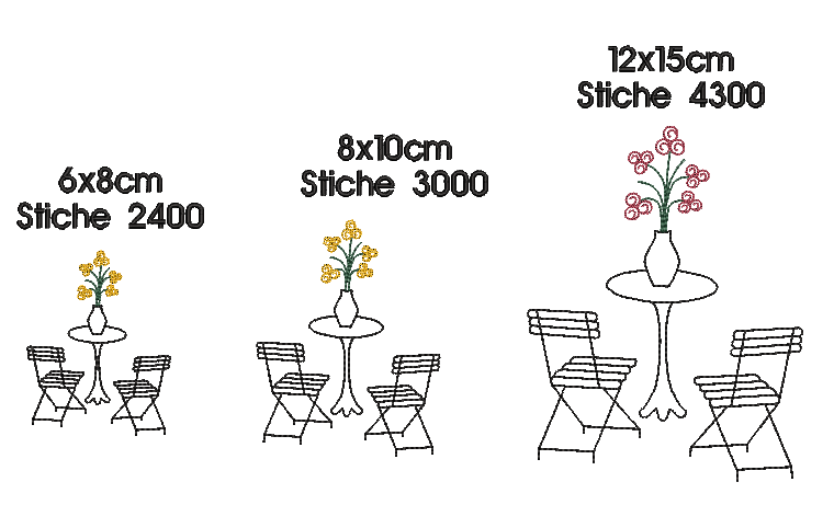 Bild 1 von Stickdatei toskanisches Haus Toskana Redwork mit Blumenranke Sommer  / (Lizenz) Unlimited