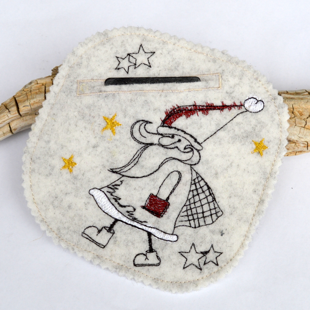 Bild 1 von ITH Stickdatei Geschenkanhänger Nikolaus verschiedene Größen  / (Größe) SET 10x10cm und 13x13cm