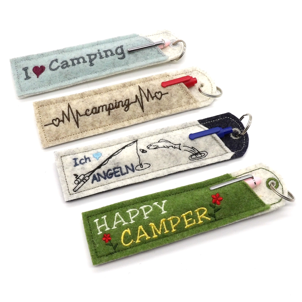 Bild 1 von Stickdatei Camping Outdoor Etuis Stifteetui schmal für einen oder zwei Kugelschreiber