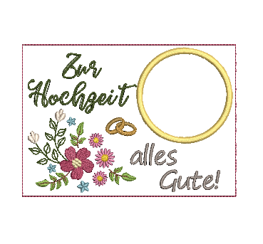 Bild 1 von Stickdatei Mugrug Untersetzer Hochzeit Geburtstag 13x18cm