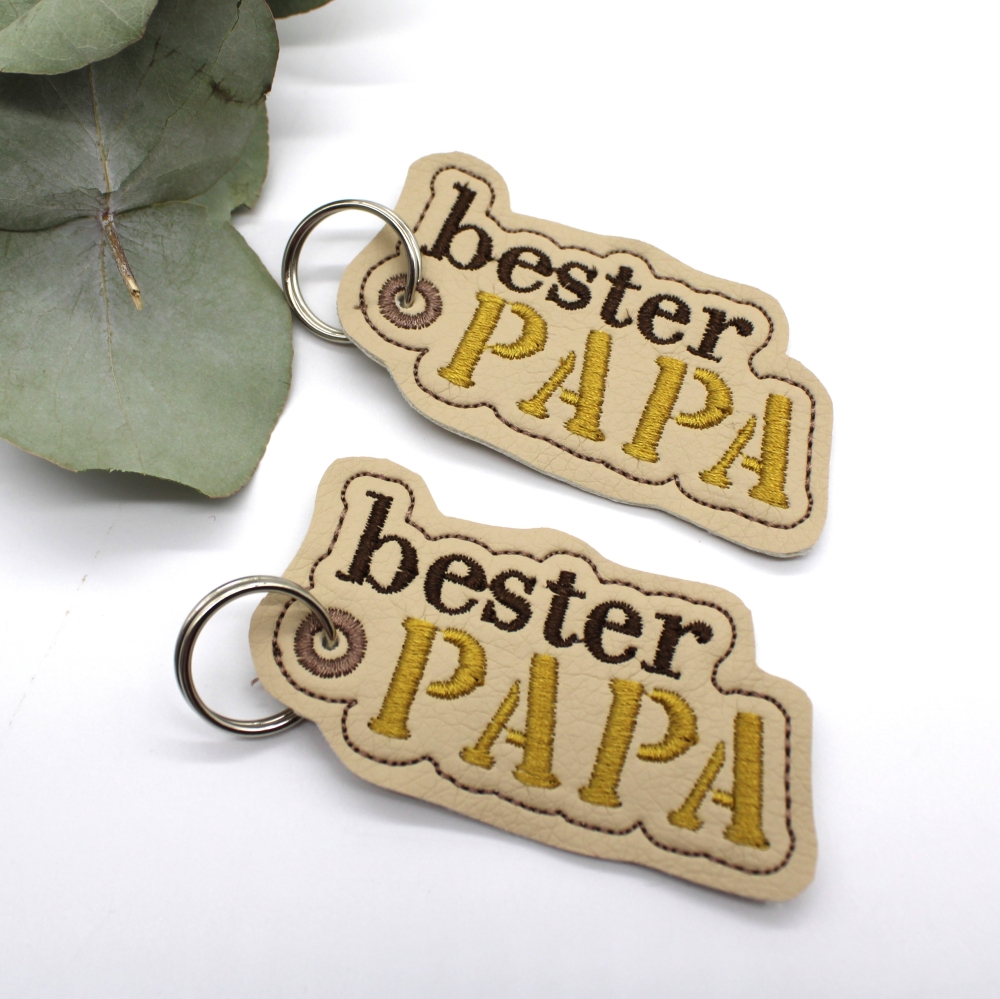 Bild 1 von Stickdatei ITH Anhänger Papa Vatertag bester Papa