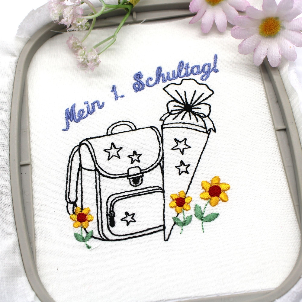 Bild 1 von Stickdatei Schule Schulranzen 1. Schultag