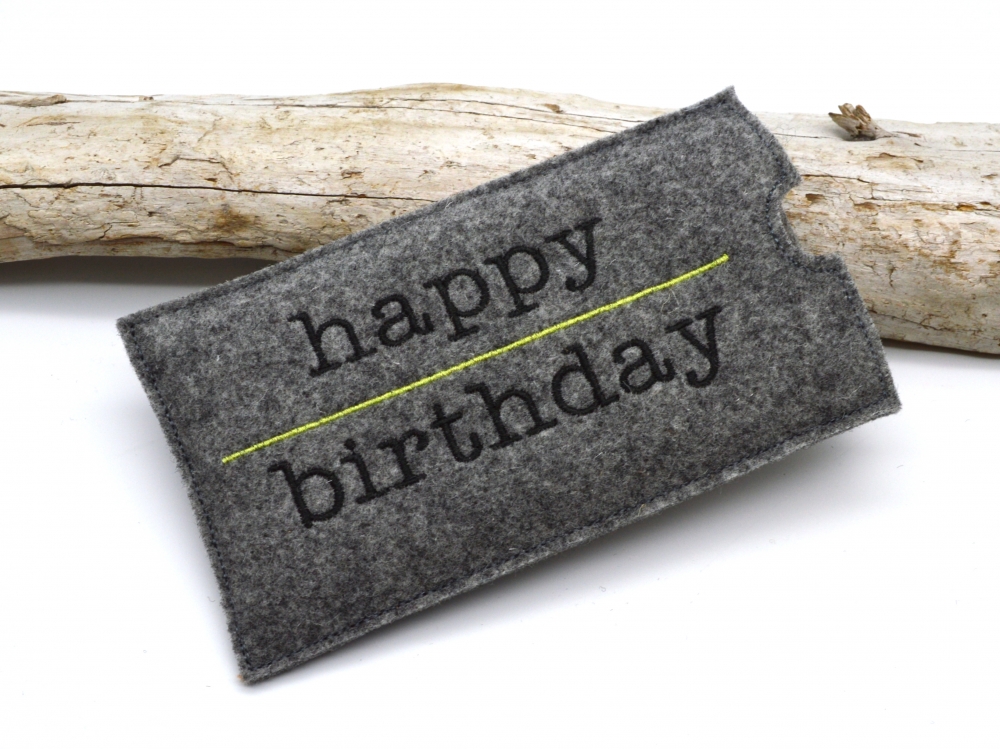 Bild 1 von Stickdatei Schokohülle Geburtstag happy birthday