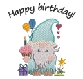 Stickdatei Wichtel Geburtstag