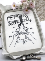 Bild 2 von Stickdatei Camping Wohnwagen Handarbeiten Urlaub Redwork