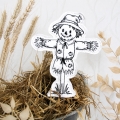 Stickdatei Vogelscheuche Herbst  Redwork Konturstich mit ITH Stabstickdatei