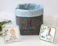 Bild 6 von Stickdatei Dinowelt SET Mugrug Redwork