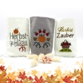 Bild 1 von ITH Lichterbeutel Herbst 8 Motive Kürbis Laub Blätter Kastanie  / (benötigte Stickfläche) 13x18cm