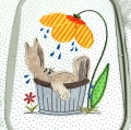 Stickdatei Hasendusche Hase doodle SET verschiedene Größen