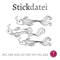 Stickdatei Fische Sommer Redwork