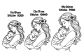 Bild 4 von Stickdatei Mama Mutter mit Baby Konturstickdatei in verschiedenen Größen mit ITH Mutterpass