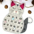 Bild 1 von Stickdatei ITH Adventskalender Katze Kätzchen  / (Stickrahmengröße) 24x36cm
