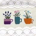 Stickdatei Blumentassen Blumen Blümchen Tassen 