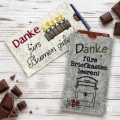 Bild 3 von Stickdatei Schokohülle Danke Briefkasten leeren Rasen mähen Blumen gießen