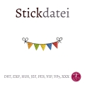 Bild 1 von Stickdatei Wimpelkette klein 6x2cm