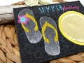 Bild 2 von Stickdatei Badeschlappen Mugrug Tassenteppich Sommer