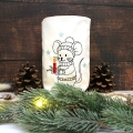 ITH  Lichterbeutel Maus Wintermaus mit Kerze 13x18cm und 16x22cm