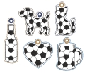 Bild 3 von Stickdatei ITH Fussball Anhänger Schlüsselanhänger Fussballmuster Set 5 Motive