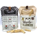 Stickdatei ITH Wäscheklammersack Haus Wäscheleine mit blanko Datei