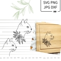 Plotterdatei Plott Laser Motiv Katze mit Blumen
