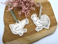 Bild 2 von Stickdatei Huhn und Hahn mit ITH Datei für Anhänger