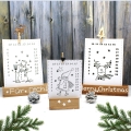 Adventskalender Tischkalender Druckvorlage PDF Elch Schneemann Weihnachtsmann