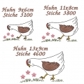 Bild 3 von Stickdatei Huhn Hahn im SET verschiedenen Größen
