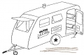 Bild 1 von Stickdatei Wohnwagen Camping Redwork 4 Größen