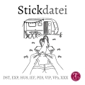Stickdatei Camping Wohnwagen Handarbeiten Urlaub Redwork