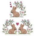 Stickdatei Hase Hasen Blumen Ostern Frühling