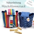 Nähanleitung Wäscheklammerbeutel Klammerbeutel in zwei Größen 