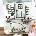 Bild 2 von Stickdatei Landleben Pferd Huhn Schwein Katze SET Redwork Konturstich