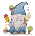 Stickdatei Wichtel Eis Eiswaffel Eiswichtel