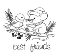 Stickdatei Spatz und Maus best friends