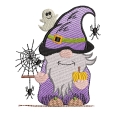 Stickdatei Halloween Wichtel Gespenst Spinnennetz