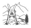 Stickdatei Ski Skifahren Konturen Redwork