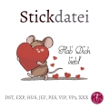 Stickdatei Maus Herzen Liebe Valentinstag 10x16cm